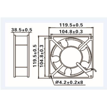 冠凌 风扇，阻燃带RD信号，双滚珠 ，尺寸：120*120，24V，厚度38mm 售卖规格：1个