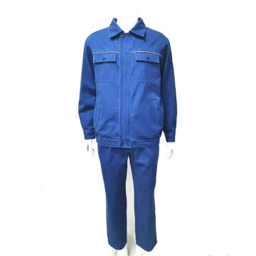 虎邦世家 防静电全棉秋款牛仔套装，HBSJ125 150-195 蓝色（下单备注尺码） 售卖规格：1套