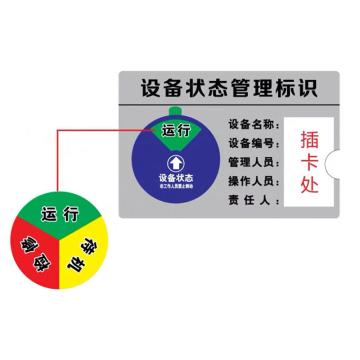 嘉辽 盒式设备状态牌100mm×150mm（方形，3状态，运行-待机-检修），EBS2604 售卖规格：1个