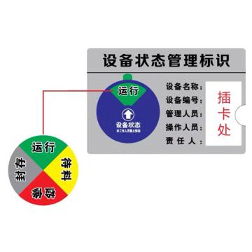 嘉辽 盒式设备状态牌150mm×225mm（方形，4状态A，运行-待料-检修-封存），EBS2608 售卖规格：1个