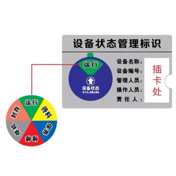 嘉辽 盒式设备状态牌100mm×150mm×225mm（方形，6状态运行-待料-保养-维修-停机-封存），EBS2622 售卖规格：1个