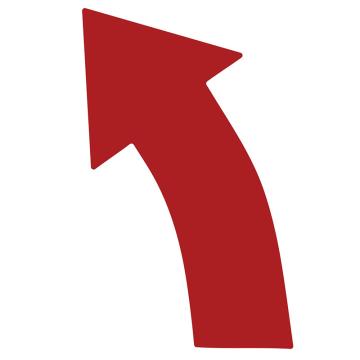嘉辽 经济型地贴左弯箭头，(30×9×5cm，红色），EBS3146 售卖规格：10个/包