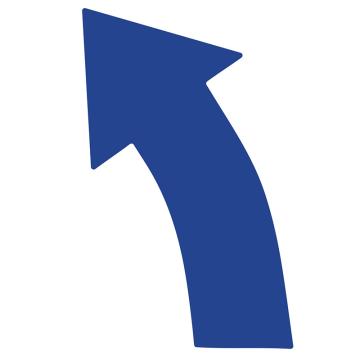 嘉辽 经济型地贴左弯箭头，(30×9×5cm，蓝色），EBS3147 售卖规格：10个/包