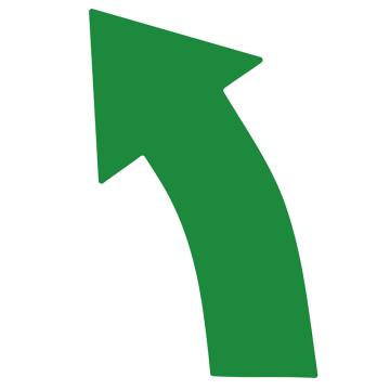 嘉辽 经济型地贴左弯箭头，(30×9×5cm，绿色），EBS3149 售卖规格：10个/包