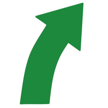 嘉辽 耐用型地贴右弯箭头，(30×9×5cm，绿色），EBS3161 售卖规格：10个/包