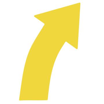嘉辽 经济型地贴右弯箭头，(30×9×5cm，黄色），EBS3164 售卖规格：10个/包
