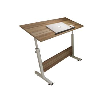 臻远 笔记本电脑桌升降桌，ZY-MSZ-12 （63.5-88cm升降）800*500mm 可倾斜移动桌折叠床边桌加高 古橡木 售卖规格：1台