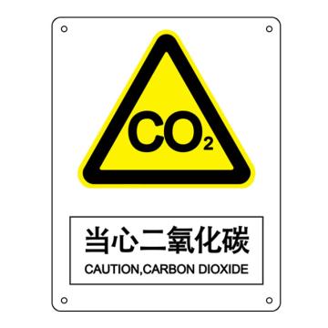 嘉辽 当心二氧化碳，中英文250×315mm，自粘性乙烯，EBS2114 售卖规格：1个