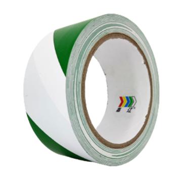 嘉辽 通用型警示胶带，100mm×33m，PVC，绿/白，EJT3549 售卖规格：1卷