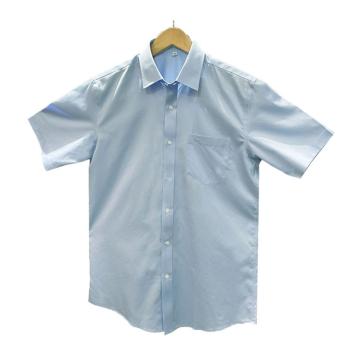 华美达 成衣免烫100%棉短袖衬衣，淡蓝色，纱支:100S/2*100S/2 （件）