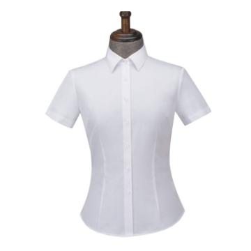 圣凯罗 短袖衬衫，HYD5612-短 女士白色涤棉，60%棉40%聚酯纤维，34-43 售卖规格：1件