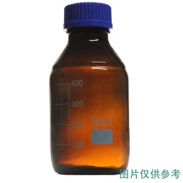 安赛瑞 蓝盖丝口试剂瓶（1个装）螺口 带刻度 大口瓶 棕色 500ml，600644 售卖规格：1个