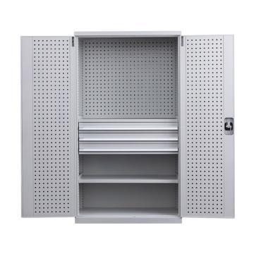 盛悦欣美 重型置物柜，尺寸:1000×500×1800(mm) 灰色带挂板三抽,每抽屉承载100KG 售卖规格：1个