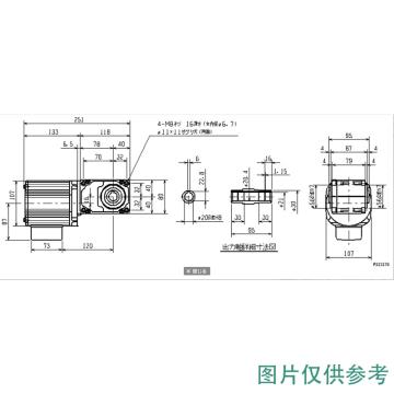 三菱 减速电机，GM-SSYFP-RH 0.2KW/200V.50HZ/1:50 防水 售卖规格：1台