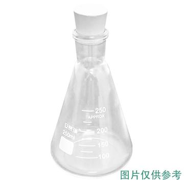 安赛瑞 玻璃三角烧瓶 口三角瓶直口锥形瓶 1000ml 含胶塞，600441 售卖规格：1个