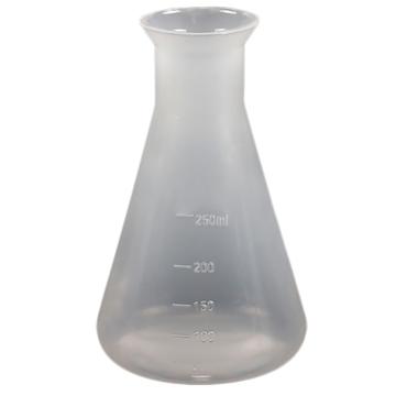 安赛瑞 塑料三角烧瓶（2个装）广口烧杯锥形瓶带刻度 化学实验塑料三角烧杯250ml，600009 售卖规格：2个/件