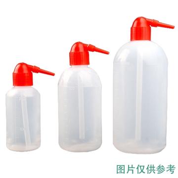 安赛瑞 塑料洗瓶（2个装）红头塑料洗涤瓶冲洗瓶吹气瓶 化学实验弯头洗瓶清洗瓶500ml，600006 售卖规格：2个/件