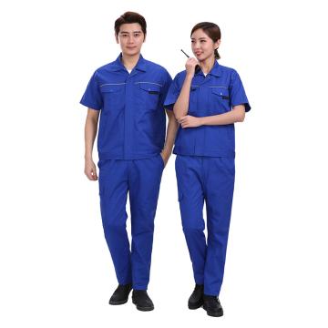笙谷 工作服套装，XGF5-S 全棉短袖多色，蓝色 售卖规格：1套