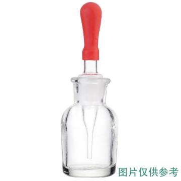 安赛瑞 玻璃滴瓶（2个装）实验用磨口透明玻璃滴管瓶胶头滴瓶，125ml，含红色胶头，600338 售卖规格：2个/件