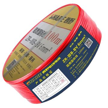 西野 铜芯聚氯乙烯绝缘单芯硬线，BV-6 红色 售卖规格：100米/卷