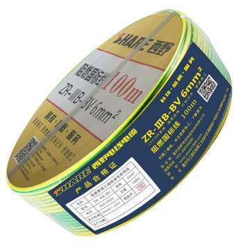 西野 铜芯聚氯乙烯绝缘单芯硬线，BV-6 黄绿双色 售卖规格：100米/卷