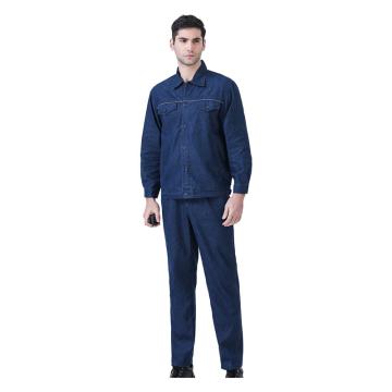 笙谷 牛仔服套装，XGDXX3-S 80%精梳棉夏季长袖，蓝色牛仔工作服 售卖规格：1套