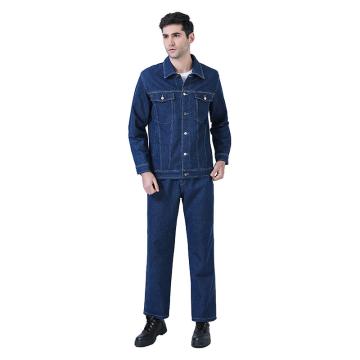 笙谷 牛仔服套装，XGDX601-2XL 80%精梳棉弹力水洗，蓝色牛仔工作服 售卖规格：1套