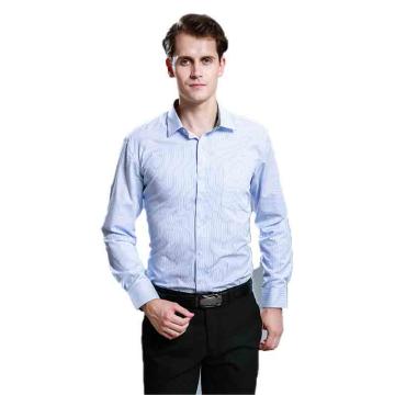 笙谷 长袖商务衬衫，XGGL701-44 男士蓝色条纹涤棉 售卖规格：1件