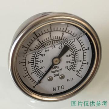 天津纽泰克 耐震压力表，YTN100*2.5MPa 测量元件：铜,碳钢表壳,M20*1.5 售卖规格：1个