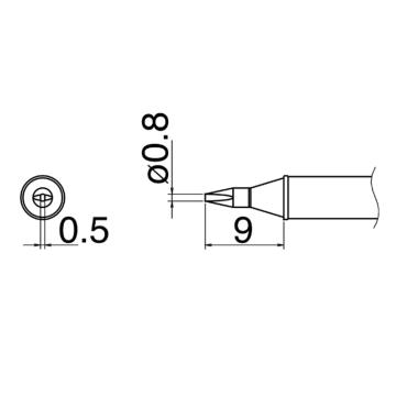 白光/HAKKO 焊咀T31系列，T31-02D08 配套焊台FX-100 售卖规格：1个