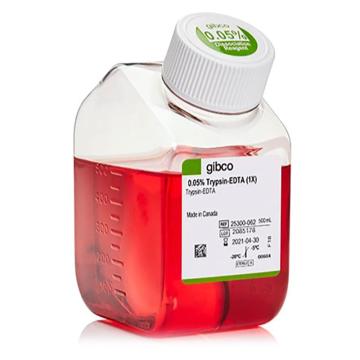 Gibco 胰蛋白酶-EDTA (0.05%)，含酚红，25300062 ，500ml 售卖规格：1瓶