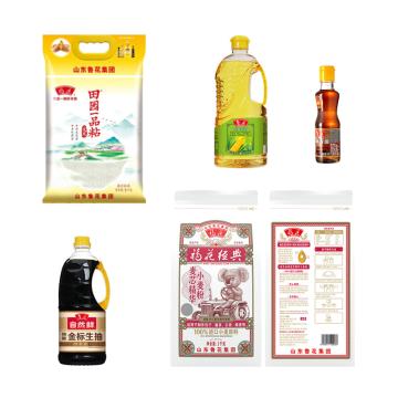 魯花 米面油物資禮包B款 含小麥粉1kg/香油180ml/生抽1L/玉米油1.6L/大米5kg