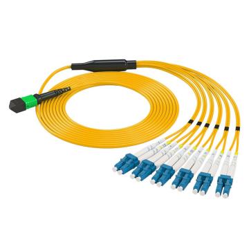 海乐 单模MPO-LC光纤跳线12芯，MPO-S12-LC-1M OS2万兆单模40G转10G 模块用跳纤 1米 售卖规格：1条