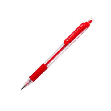 UNI 三菱按动圆珠笔，SN-101 红色 0.7mm 顺滑原子笔透明杆圆珠笔适用笔芯SA-7CN 售卖规格：1支