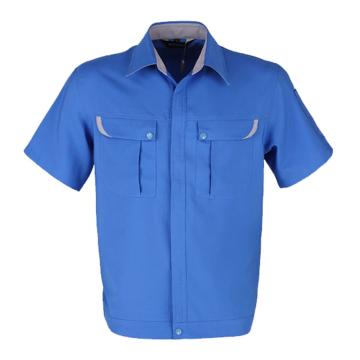 斯卡地尔 夏季速干半袖涤棉工作服，TOJ411-4XL 宝蓝色 售卖规格：1件