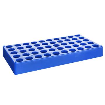 垒固 塑料样品瓶架(PP)，4ml/50孔、蓝色、孔径17mm，W-001155 售卖规格：1个