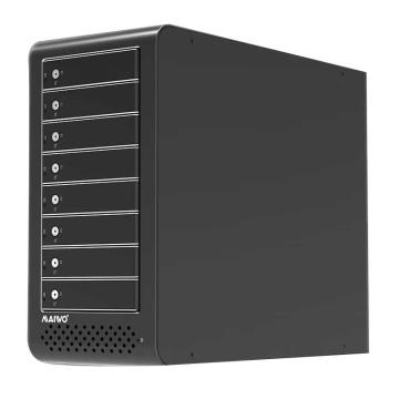 麦沃/MAIWO 硬盘盒磁盘阵列柜，K8FSAS不含硬盘 2.5/3.5英寸全铝八盘串口硬盘SAS存储服务器 8层阵列柜 黑色 售卖规格：1台