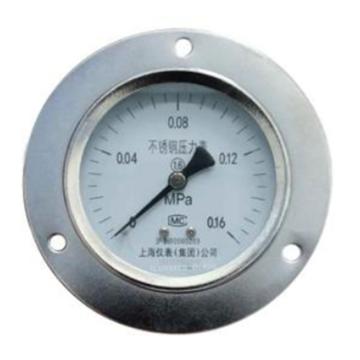 上仪 压力表，Y-103B304不锈钢+304不锈钢,轴向前带边,Φ100 -0.1~0.06MPa,M20*1.5 售卖规格：1个