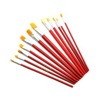 哈德威 油画笔，CY-12# 红杆尼龙油画笔丙烯水彩水粉笔 12号（毛宽约20mm) 售卖规格：1支