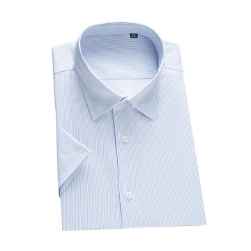 蒂夫曼 工作服衬衣短袖，DF2206全棉蓝色竖条短袖 100%全棉免烫，蓝色竖条纹，36-50 售卖规格：1件