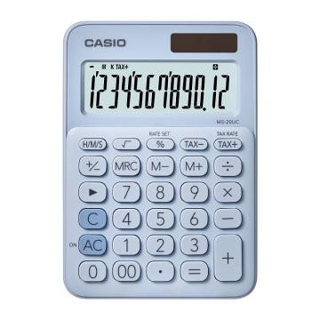卡西欧/CASIO 彩色时尚中号办公计算器，MS-20UC 蓝色 售卖规格：1台