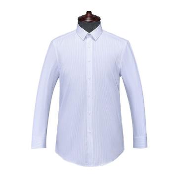 海纳维尔 男女纯白色纯棉长袖衬衣，HNWE2207白纯棉长袖衬衣 成衣免烫，舒适亲肤，定制 售卖规格：1件