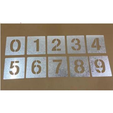 帛拉 镂空数字喷漆模板，字体12cm  0-9数字  材质不锈钢 售卖规格：1套