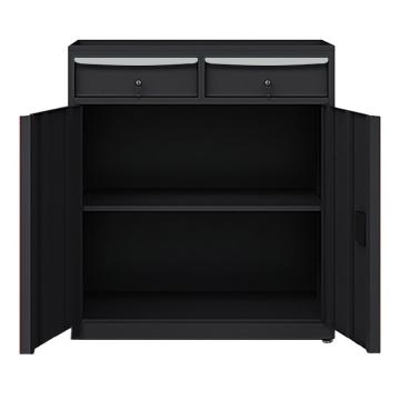 锴源 黑色工具柜矮柜(内一板/两抽)，尺寸:1050×900×450mm 黑色+灰色 售卖规格：1个
