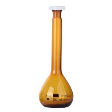 天玻 容量瓶，100ml 14# 棕色，聚丙烯塞，高精度 售卖规格：2个/盒