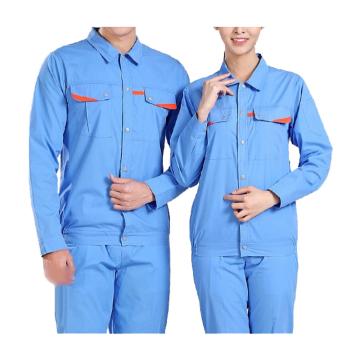蓝士 夏季工作服套装，LS2207夏天蓝-160 100%全棉，天蓝色（同款20套起订） 售卖规格：1套