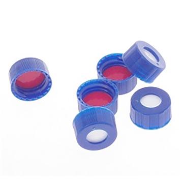 CNW 蓝色9mm开孔拧盖，含红PTFE/白色硅胶隔垫，VEAP-5395-09B-100 100个/包 售卖规格：1包
