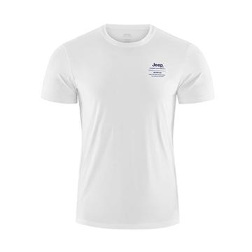 吉普 新款夏季冰丝短袖T恤男轻薄透气速干t恤宽松休闲圆领上衣，J122094553-2XL 白色 售卖规格：1件