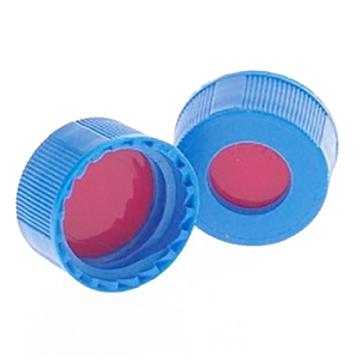 CNW 兼容Agilent的9mm 蓝色开孔拧盖、含PTFE/硅胶隔垫/PTFE，VEAP-5396-09FRB-100 100/袋 售卖规格：1袋