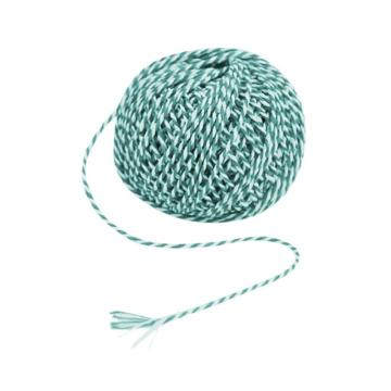 安赛瑞 双色彩色棉线绳，φ1.5mm，绿白色约50g/卷（10个装），24530